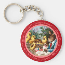 Vintage Easter Bunny Keychain
