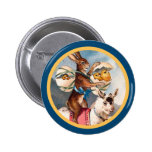 Vintage Easter Bunny Round Button