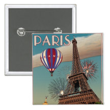 Vintage Eiffel Tower - 18x24 Buttons