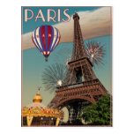Vintage Eiffel Tower - 18x24 Postcards