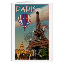 Vintage Eiffel Tower Greeting Card