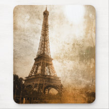 Vintage Eiffel Tower Mouse Pad