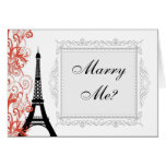 Vintage Eiffel Tower Paris France Marry Me Card