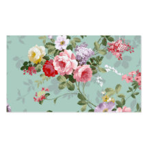 Vintage Elegant Pink Red Roses Pattern Business Card Templates