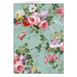 Vintage Elegant Pink Red Roses Pattern Greeting Cards
