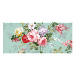 Vintage Elegant Pink Red Roses Pattern Custom Rack Card