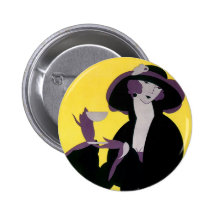 Vintage Elegant Woman Drinking Afternoon Tea Party Pins