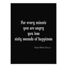 Vintage Emerson Inspirational Happiness Quote Photographic Print