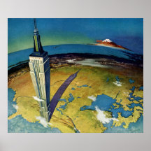 Vintage Empire State Building New York City Print