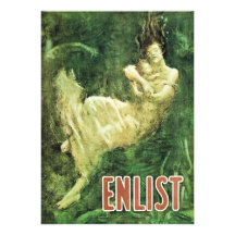 Vintage "Enlist" Painting, Fred Spear 1915 Custom Invites
