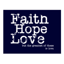 Vintage Faith Hope Love Postcard