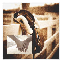 vintage farm saddle western country wedding photo print