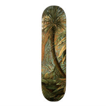Vintage Ferns and Palm Tree Botanical Skateboard Deck