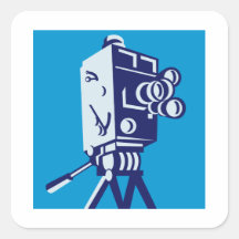 Vintage Film Movie Camera Retro Sticker