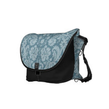 Vintage floral art nouveau blue green aqua pattern courier bags