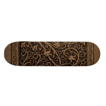 Vintage Floral Art Nouveau Flower Swirls Skate Board