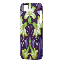 vintage floral art purple iPhone 5 case