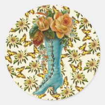 Vintage Floral Boot Stickers