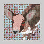 Vintage Floral Fawn Blue Art Canvas canvas prints