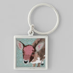 Vintage Floral Fawn Keychain keychains