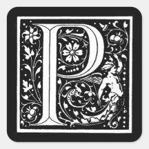 Vintage Floral Monogram ‘P’ – Sticker