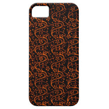 Vintage Floral Orange Black iPhone 5 Case