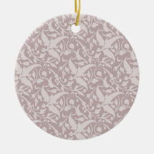 Vintage Floral Pattern 1 - Faded Red Christmas Tree Ornament
