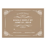 Vintage Floral RSVP Card in Mocha invitations