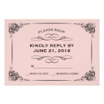 Vintage Floral RSVP Card in Pink invitations