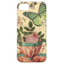 Vintage Floral Teacup and Butterfly iPhone 5 Case