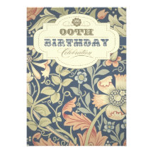 vintage floral typographic design birthday invites