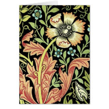 Vintage Floral Wallpaper Greeting Cards