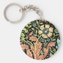 Vintage Floral Wallpaper Keychain