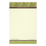 Vintage Flourish Olive Customised Stationery
