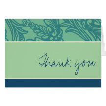 Vintage Flourish Teal Thank You Card
