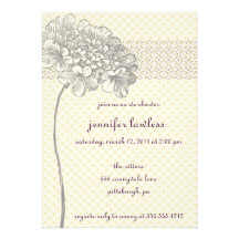 vintage flower shower invitation