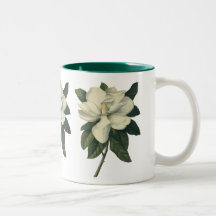 Vintage Flowers, Blooming White Magnolia Blossom Coffee Mug