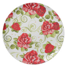 vintage flowers dinner plates