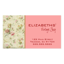Vintage Flowers Peach Business Cards