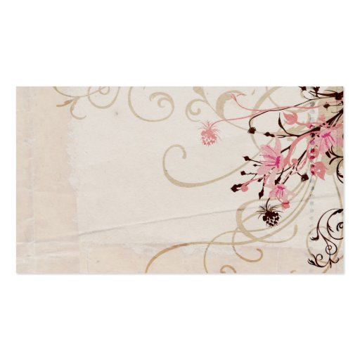 Vintage flowers Profile Card Business Card Template