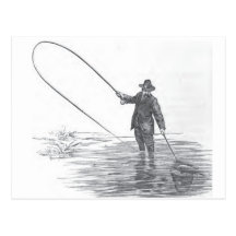 Vintage Fly Fishing Art Postcards