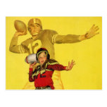 Vintage Football Quarterback Passing the Football Post Card