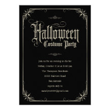 Vintage Formal Halloween Costume Party Invitations
