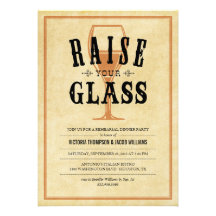 Vintage Formal Toast Rehearsal Dinner Invitations
