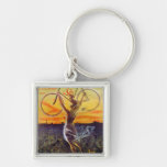 Vintage French Bicycle Art Key Chains