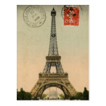 Vintage French Chic Eiffel Tower Paris Postcard