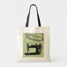Vintage French Chic Sewing machine Canvas Bag