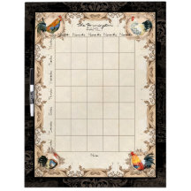 Vintage French Damask Family Organiser Board