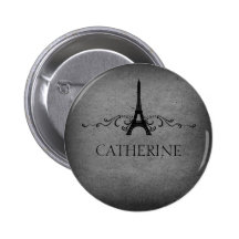 Vintage French Flourish Button, Grey