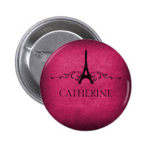 Vintage French Flourish Button, Pink